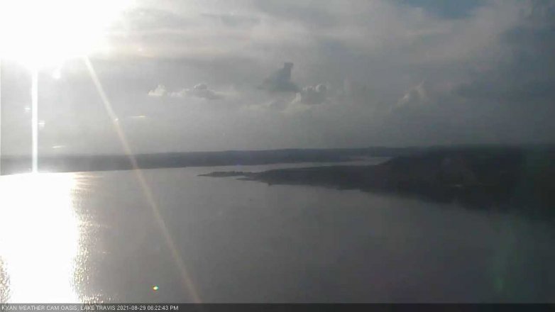 Lake Travis webcam, August 29, 2021 6:25 PM CT