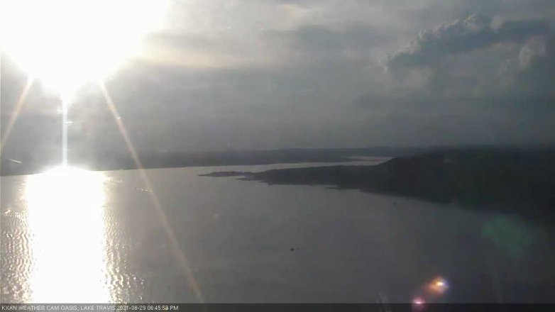Lake Travis webcam, August 29, 2021 6:45 PM CT