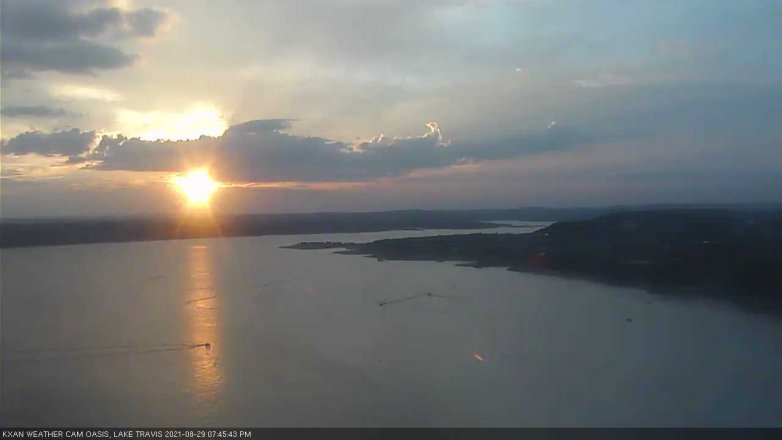 Lake Travis webcam, August 29, 2021 7:45 PM CT