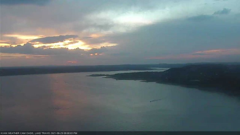 Lake Travis webcam, August 29, 2021 8:00 PM CT