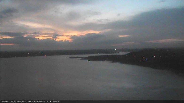 Lake Travis webcam, August 29, 2021 8:25 PM CT
