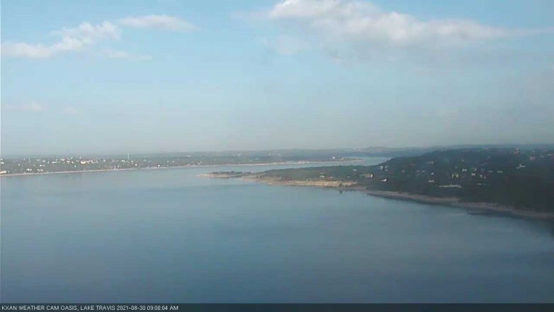 Lake Travis webcam, August 30, 2021 9:00 AM CT