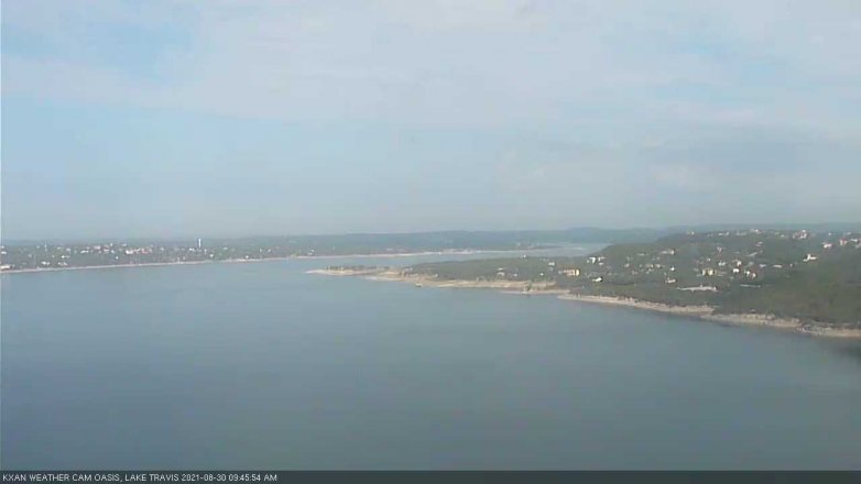 Lake Travis webcam, August 30, 2021 9:45 AM CT