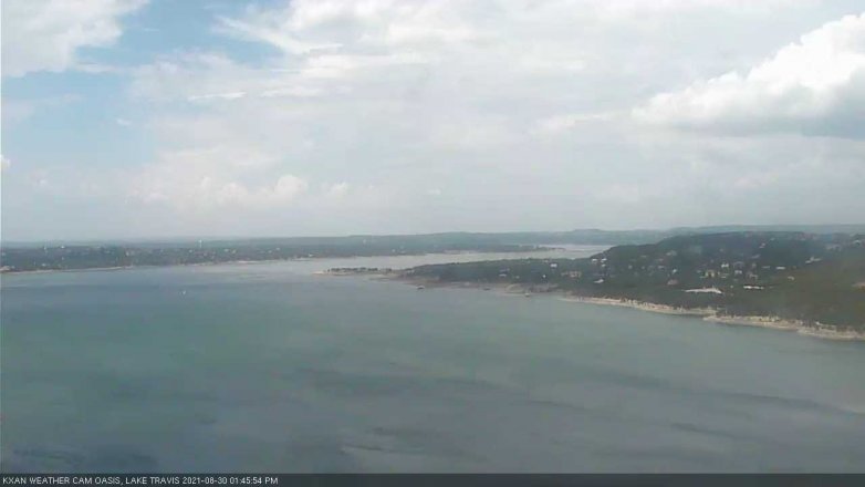 Lake Travis webcam, August 30, 2021 1:45 PM CT