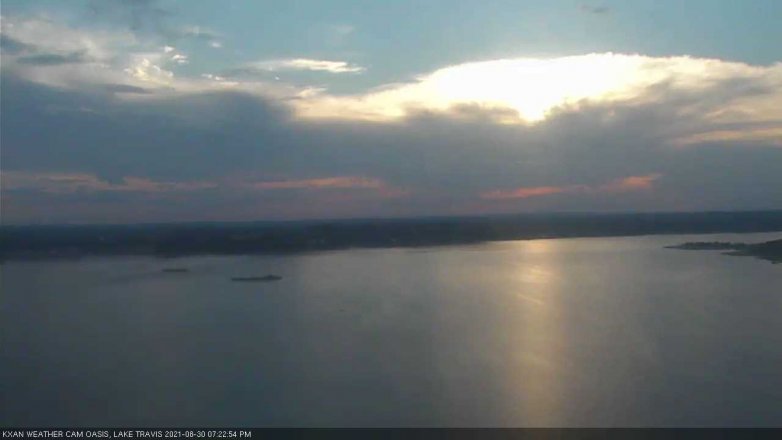 Lake Travis webcam, August 30, 2021 7:25 PM CT