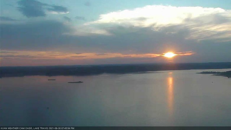 Lake Travis webcam, August 30, 2021 7:45 PM CT