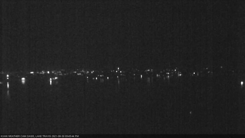 Lake Travis webcam, August 30, 2021 9:45 PM CT