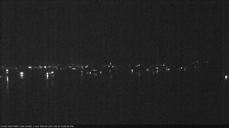 Lake Travis webcam, August 30, 2021 10:45 PM CT