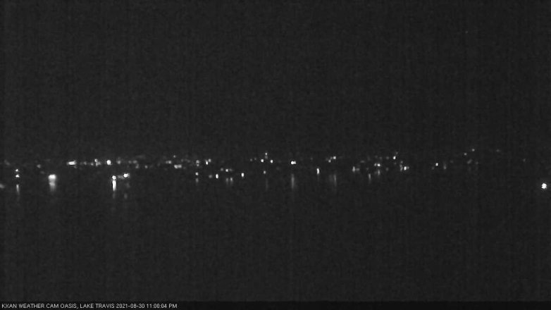 Lake Travis webcam, August 30, 2021 11:00 PM CT