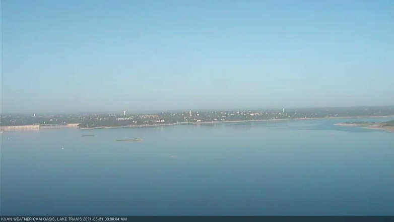 Lake Travis webcam, August 31, 2021 9:00 AM CT
