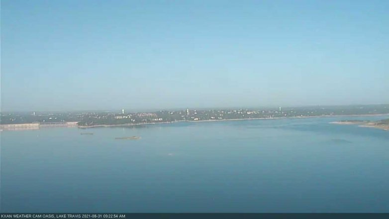 Lake Travis webcam, August 31, 2021 9:25 AM CT