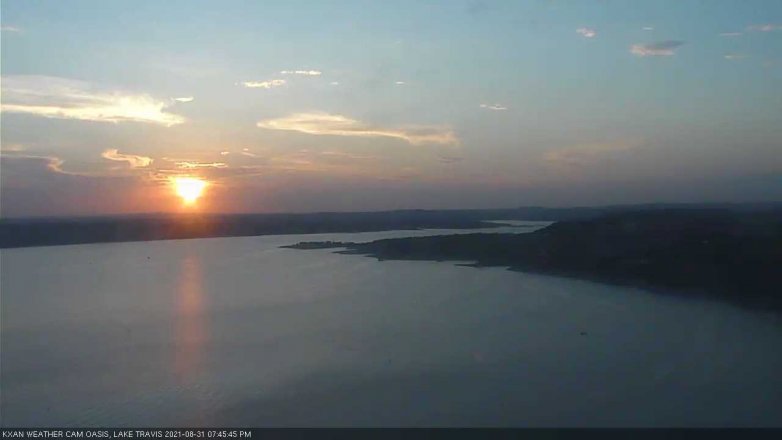 Lake Travis webcam, August 31, 2021 7:45 PM CT