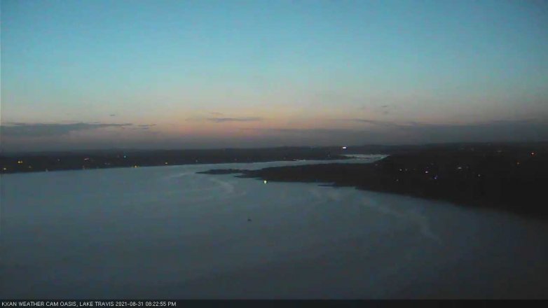 Lake Travis webcam, August 31, 2021 8:25 PM CT