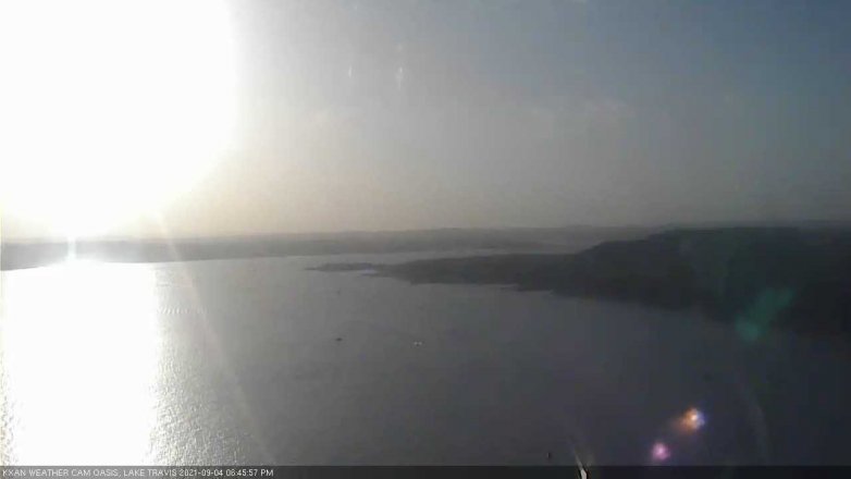 Lake Travis webcam, September 4, 2021 6:45 PM CT