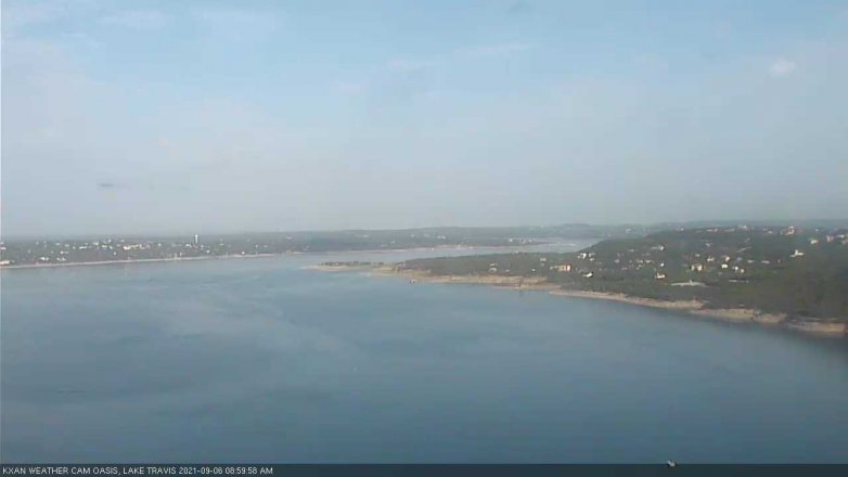 Lake Travis webcam, September 6, 2021 9:00 AM CT