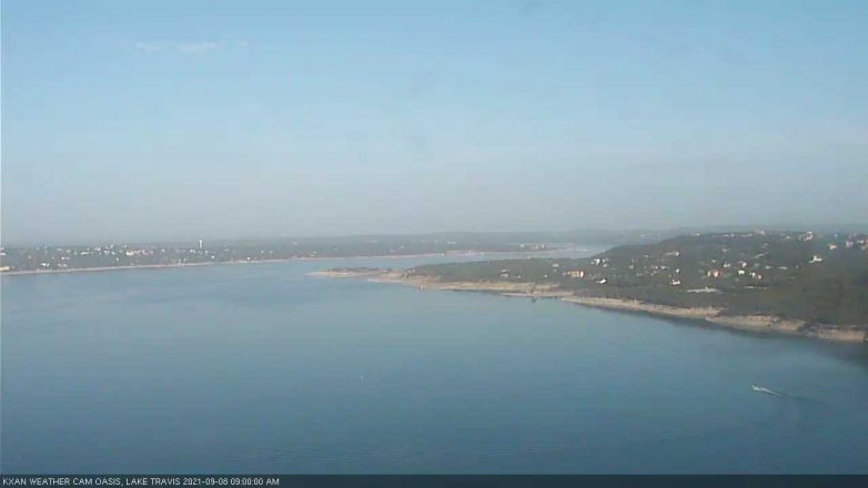 Lake Travis webcam, September 8, 2021 9:00 AM CT