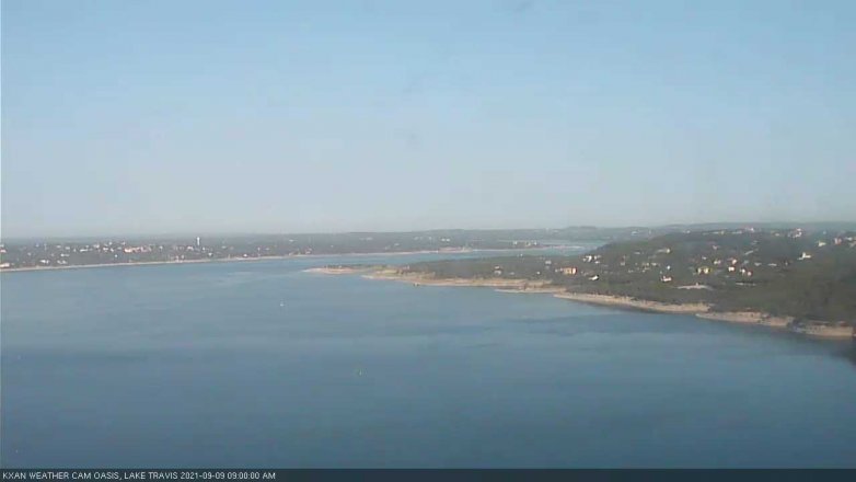 Lake Travis webcam, September 9, 2021 9:00 AM CT