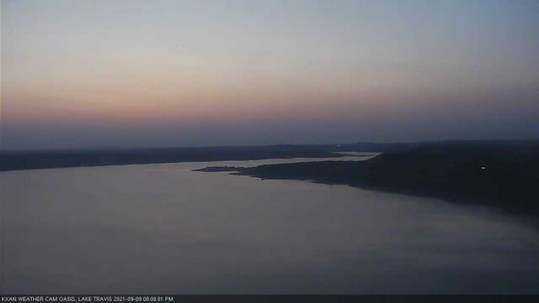 Lake Travis webcam, September 9, 2021 8:00 PM CT