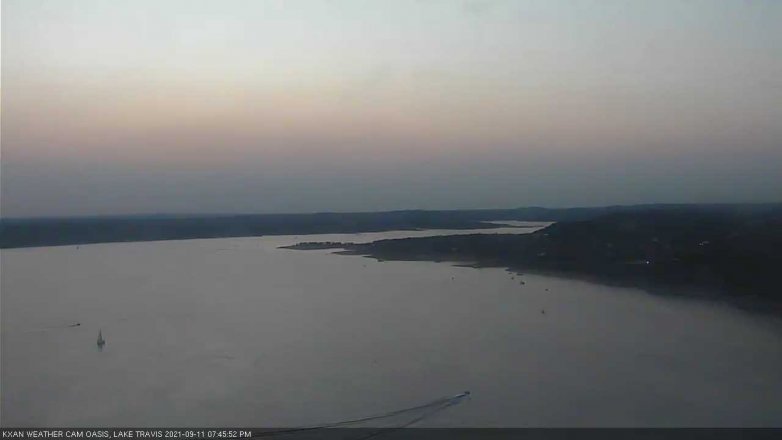 Lake Travis webcam, September 11, 2021 7:45 PM CT