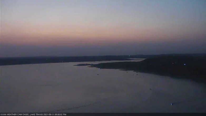 Lake Travis webcam, September 11, 2021 8:00 PM CT