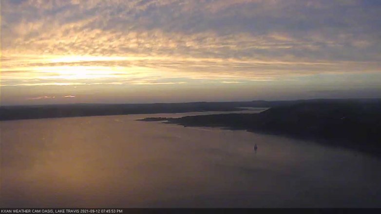 Lake Travis webcam, September 12, 2021 7:45 PM CT