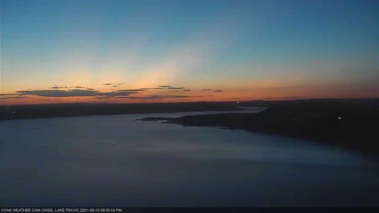 Lake Travis webcam, September 15, 2021 8:00 PM CT
