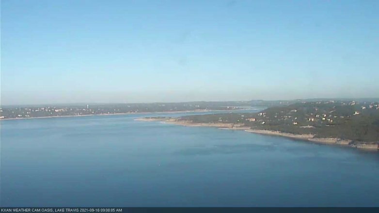 Lake Travis webcam, September 16, 2021 9:00 AM CT