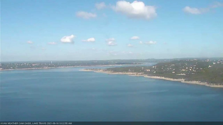 Lake Travis webcam, September 16, 2021 10:25 AM CT
