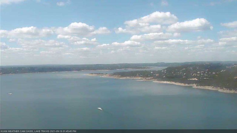 Lake Travis webcam, September 16, 2021 1:45 PM CT