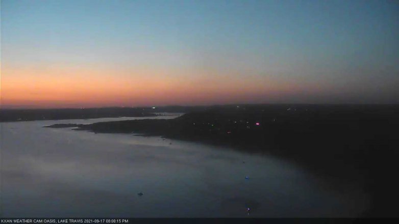Lake Travis webcam, September 17, 2021 8:00 PM CT