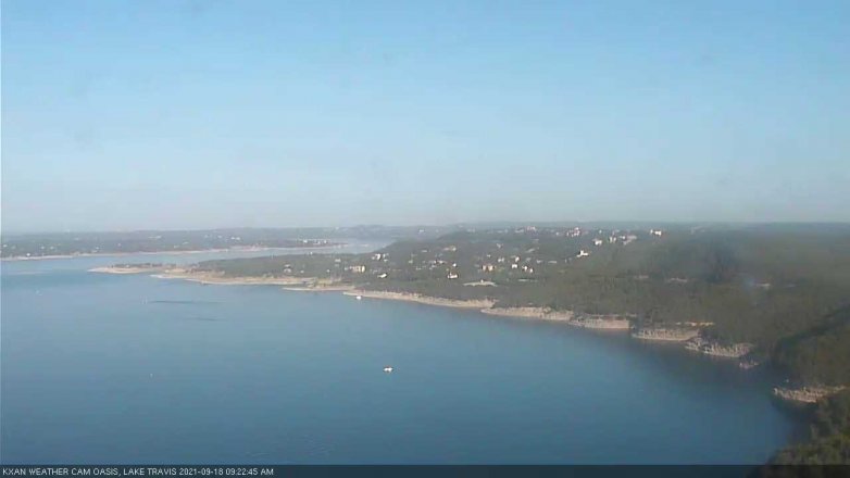 Lake Travis webcam, September 18, 2021 9:25 AM CT