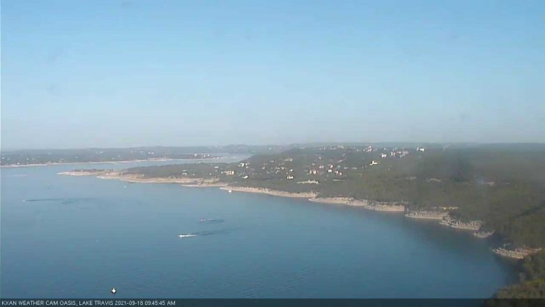 Lake Travis webcam, September 18, 2021 9:45 AM CT