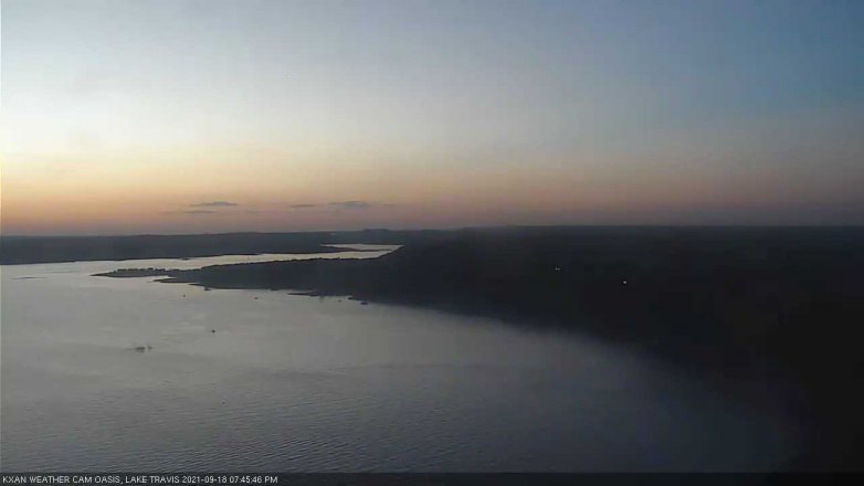 Lake Travis webcam, September 18, 2021 7:45 PM CT