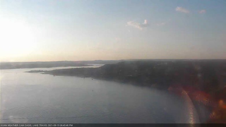 Lake Travis webcam, September 19, 2021 6:45 PM CT