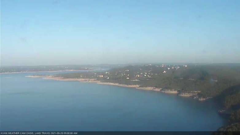 Lake Travis webcam, September 20, 2021 9:00 AM CT