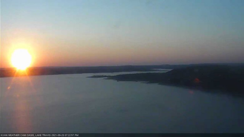 Lake Travis webcam, September 20, 2021 7:25 PM CT