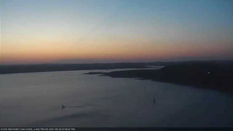 Lake Travis webcam, September 20, 2021 7:45 PM CT