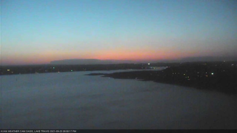 Lake Travis webcam, September 20, 2021 8:00 PM CT