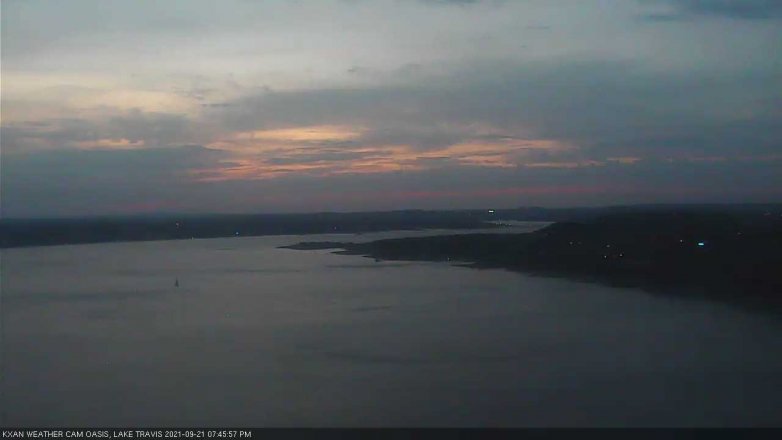 Lake Travis webcam, September 21, 2021 7:45 PM CT