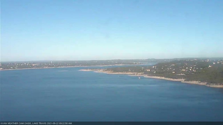 Lake Travis webcam, September 22, 2021 9:25 AM CT
