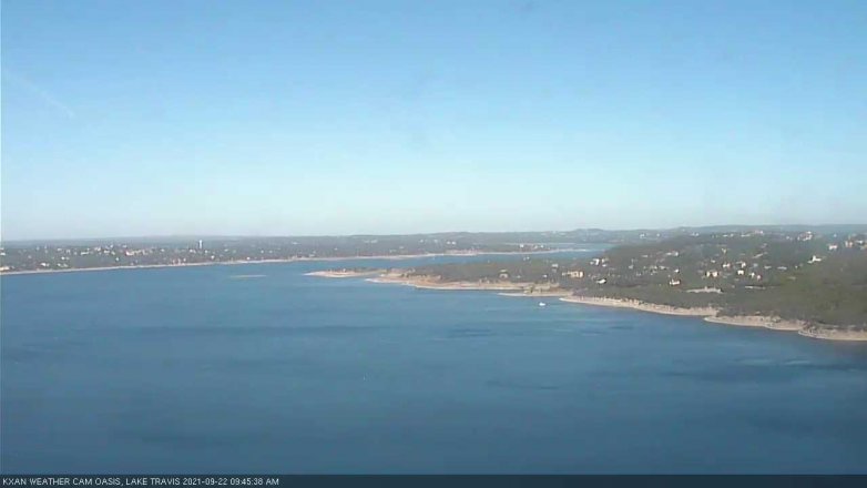 Lake Travis webcam, September 22, 2021 9:45 AM CT