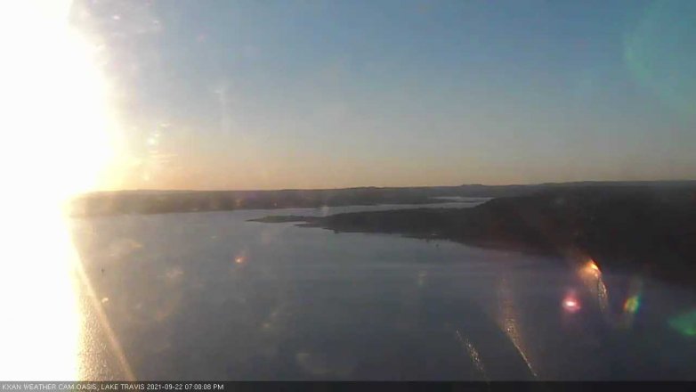 Lake Travis webcam, September 22, 2021 7:00 PM CT