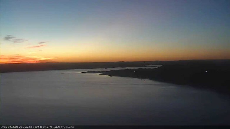 Lake Travis webcam, September 22, 2021 7:45 PM CT