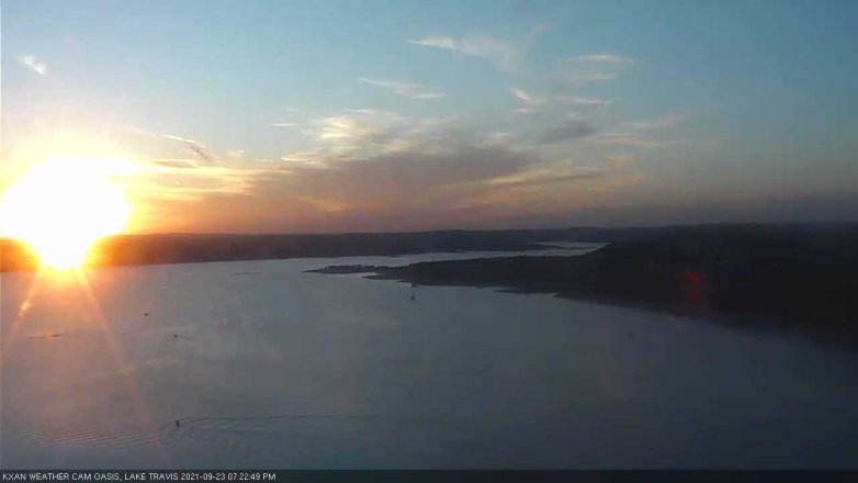 Lake Travis webcam, September 23, 2021 7:25 PM CT