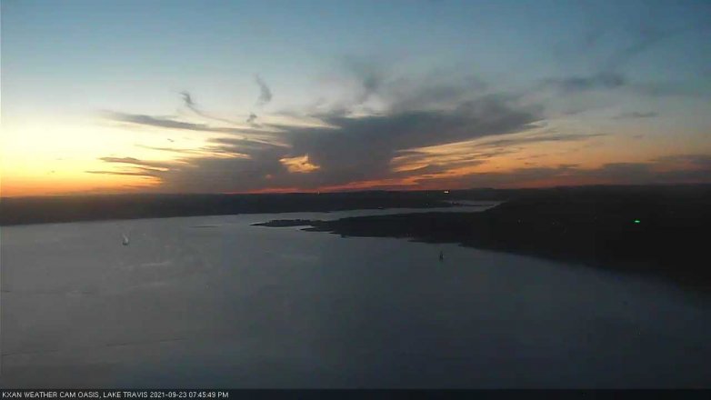 Lake Travis webcam, September 23, 2021 7:45 PM CT