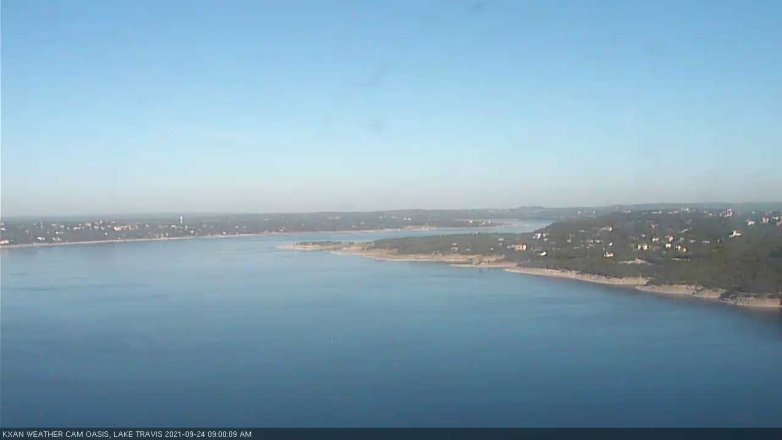 Lake Travis webcam, September 24, 2021 9:00 AM CT