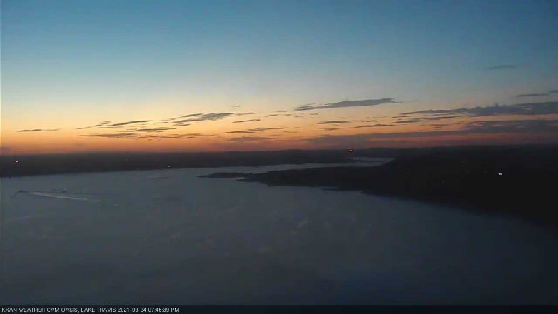 Lake Travis webcam, September 24, 2021 7:45 PM CT