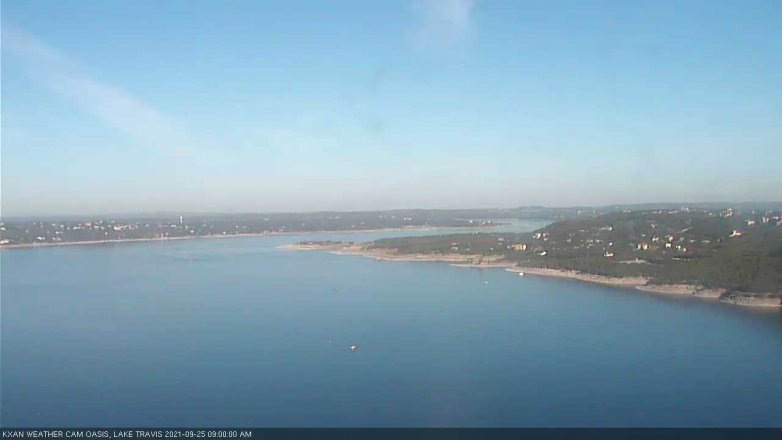 Lake Travis webcam, September 25, 2021 9:00 AM CT