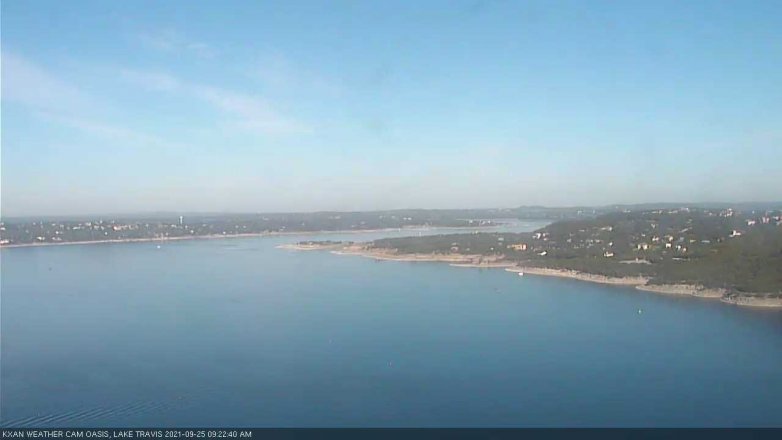 Lake Travis webcam, September 25, 2021 9:25 AM CT
