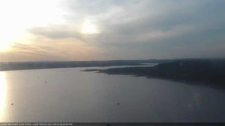 Lake Travis webcam, September 25, 2021 6:45 PM CT